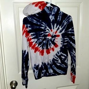 Youth size 14/16 Polo Ralph Lauren blue/red tie-dye hoodie.